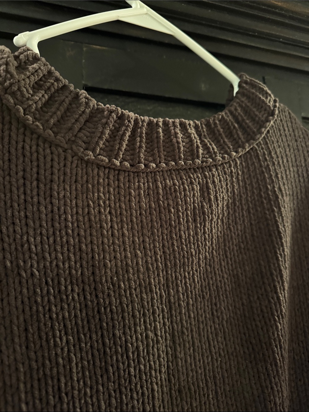 aerie Chunky Ribbed Crew Sweater cinder brown - Picture 10 of 11
